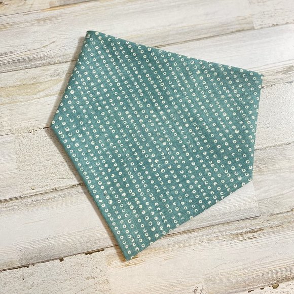 Boho Blue Spotted Dog Bandana - Picture 2 of 5